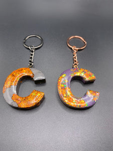 GLITTER Letter Keychain