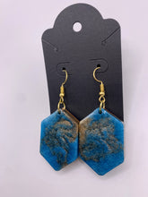 Load image into Gallery viewer, Blue &amp; Gold Earrings
