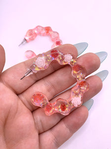 Rose Hoop Earrings